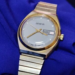 Geneva Vintage Swiss Manual Wind Mechanical Men's Watch